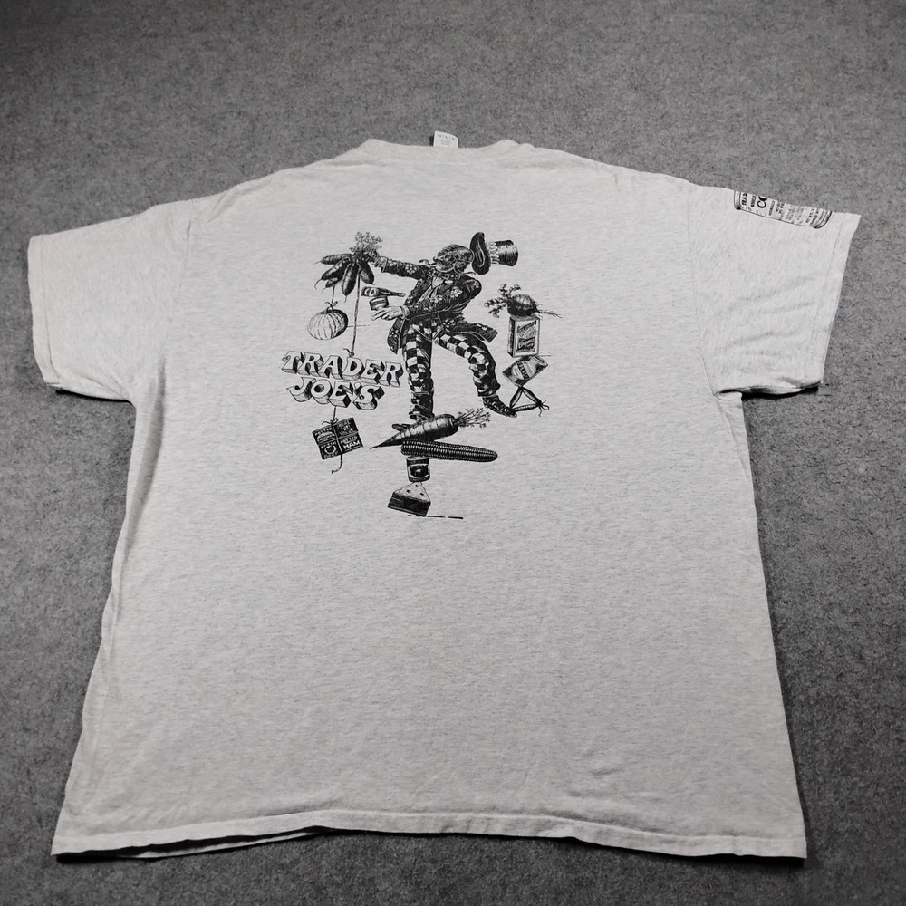 Trader Joes John Employee Graphic T-Shirt Mens XL Gray Gildan Heavy Cotton
